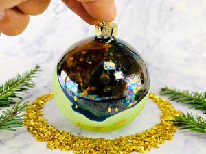 Crystal and Green Ornament